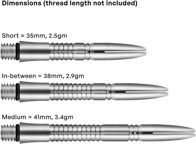 ! Darts Professional Mako Titanium Dart Shaft Set of 3